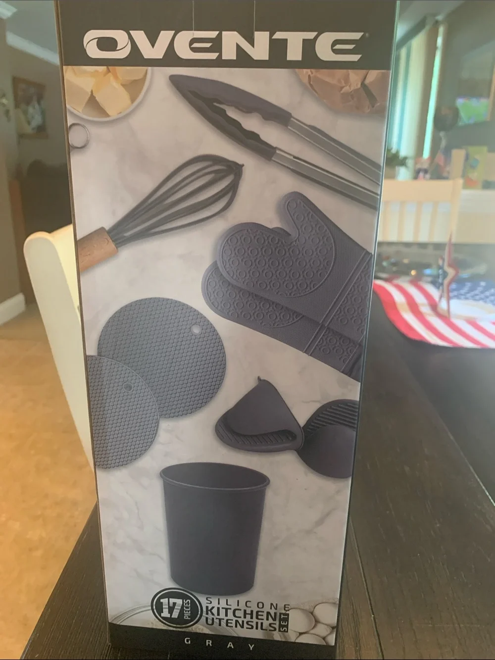 Ovente 17-Piece Gray Silicone Kitchen Utensil Set